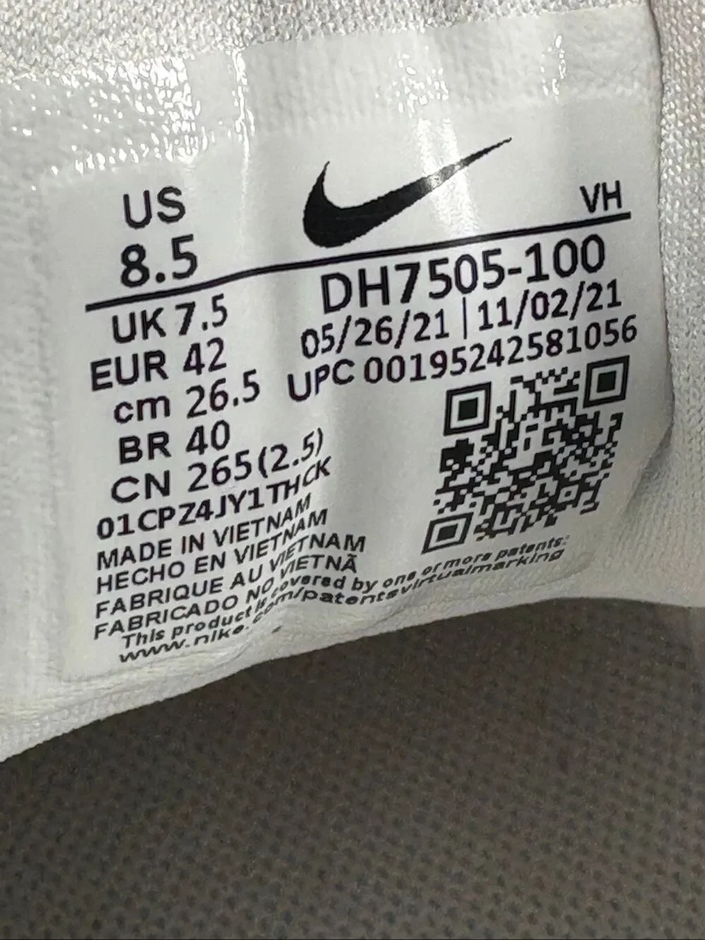 Nike SB Force 58 Triple White Skate Shoes Men's Size 8.5 DH7505-100